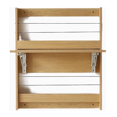 Bureau mural flottant blanc table d'écriture pliante en bois pour ordinateur - 4