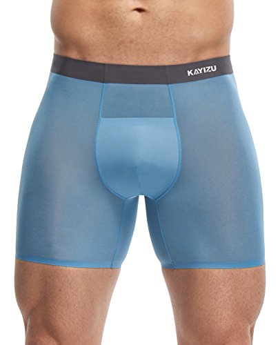 KAYIZU Men's Underwear Breathable Cool and Quick-Drying Boxer Briefs Sky Blue Large