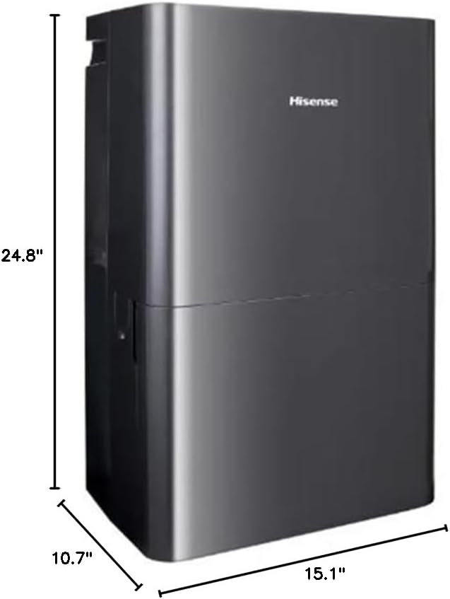 Vista 7 de Hisense Deshumidificador de bomba integrado de 3 velocidades de 50 pintas, 3 modos (automático, continuo, manual) Energy Star, pantalla LED, nivel
