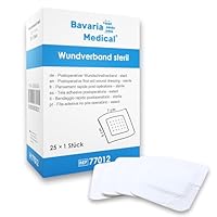 25 Stück Wundpflaster steril 7x5 - steriler Wundverband Pflaster sensitiv - Wundauflage nicht haftend 4x3 cm - Saugstark & Hautfreundlich - Akute Wundversorgung und postoperatives Pflaster