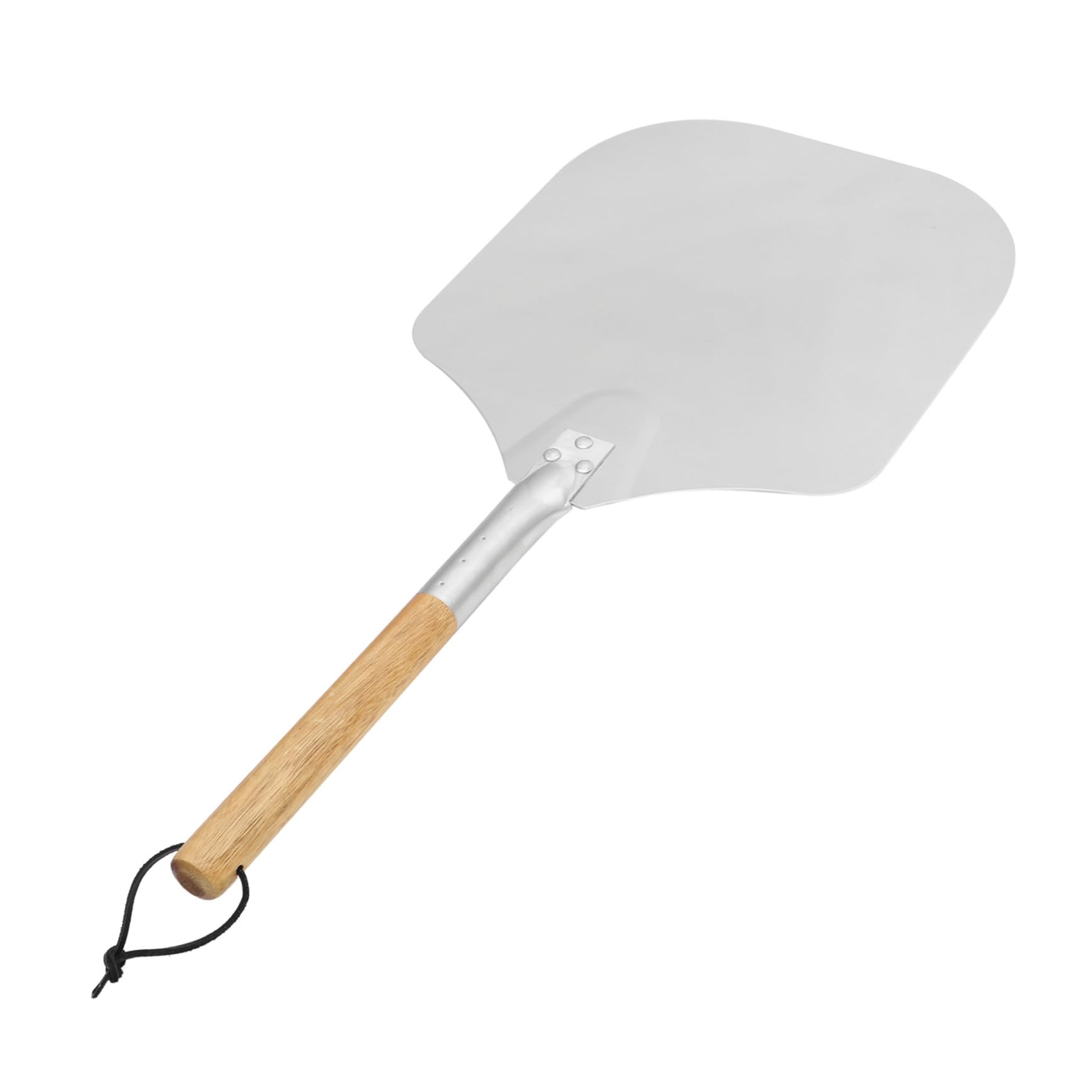 TOPBATHY Espátula para Pizza Redonda con Mango Largo Espátula De Pizza De Metal Cáscara De Masa para Pizza Titular De La Torta De La Empanada Pala Espátula De Pastel Panqueques De Madera