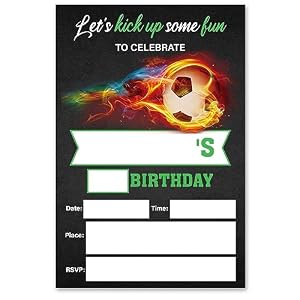 Vahatan 1261 Einladungskarten Fußball-Geburtstag 20er Pack