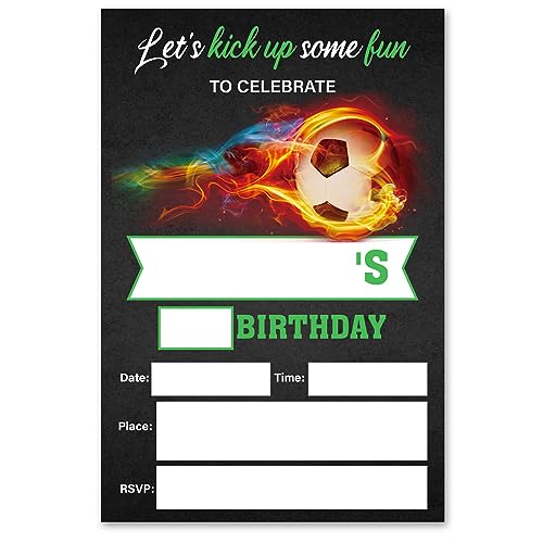 Vahatan 1261 Einladungskarten Fußball-Geburtstag 20er Pack