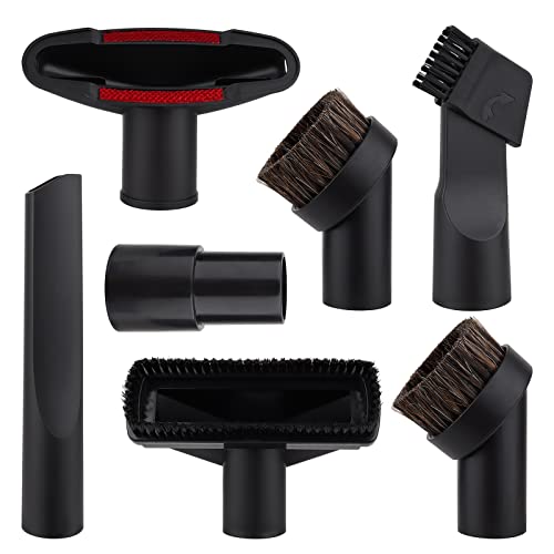 7 Pcs Vacuum Cleaner Accessories for 32mm/35mm Diameter Henry Hoover Attachment and Shark Vacuum, PP Hair Combination Brush, Long Flat Suction, Round Brush, 2 in 1 Brush, Sofa Suction, Adapter