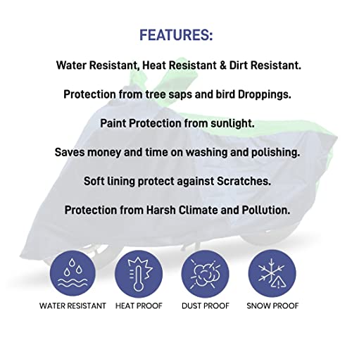 Image of Hunter 350 Two Wheeler Bike Cover Accessories - Dustproof - UV Protection - Premium Bike Cover Blue Green