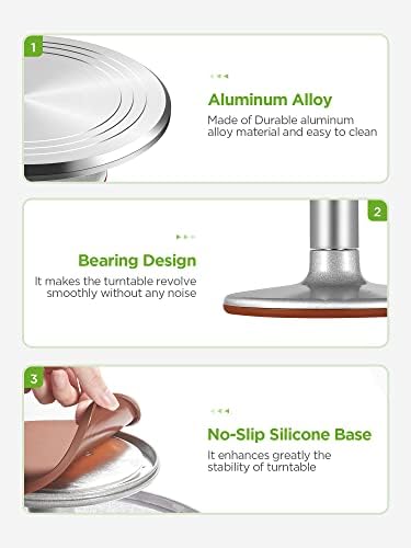 InnoGear Cake Turntable, 12 Inches Cake Decorating Stand Rotating Icing Turntable for Cake Decorations