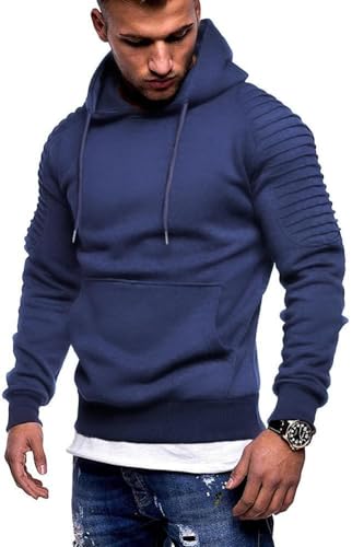 Pull à capuche d'entraînement homme grand confort bleu 3XL léger