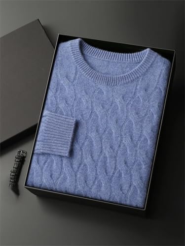 Men’S Chunky Cable Knit Crew Neck Jumper Long Sleeve Business Casual Soft Warm Pullover Sweaters3