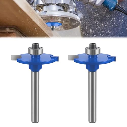 Girihe 2 PCS Biscuit Jointer Router Bit 1/4, Router Bits Routerr Tool Routerr Bits 1/4 Shank, Wood Work Biscuits for Jointers for Slotting Grooving Rebating Applications