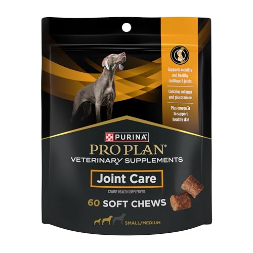 Purina Pro Plan Veterinary Small Breed Dog Joint Care Supplement with Glucosamine Chondroitin and Collagen to Support Hip and Joint Health 60ct Pouch