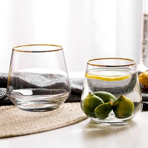 Image of bellemax 300ML Juice and Water Glass Stylish Crystal Highball Drinking Glasses, Medium Size Tumbler Glasses for Juice, Water, Milk, lassi, Cocktails and Sharbat (TR-04, 6 Count (Pack of 1))