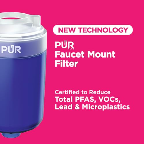Image of PUR Plus Faucet Mount Replacement Filter, Genuine PUR Water Filter for Sink Faucet, 3-in-1 Mineral Filtration, Lead Reducing, 1-Year Value, Blue (RF99994), 4 Count (Pack of 3)