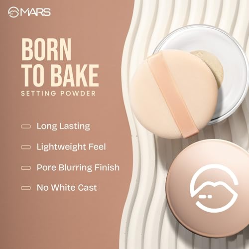 Image of MARS Born To Bake Setting Loose Powder For Oil Control Matte Finish (8.0gm) (TRANSLUCENT) | Ultra-Fine & Weightless | Long-Lasting | Crease Proof | Blurs Pores & Smooths Fine Lines (Pack of 2)