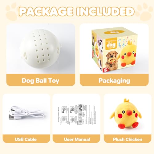 Interaktive Hundespielzeug, Sprechendes Tier Plüschtier für Hund, Ausgestattet mit Bounce- und Gesangsfunktionen, USB Wiederaufladbare Waschbare Cartoon Plüsch für große Mittlere und Kleine Hunde