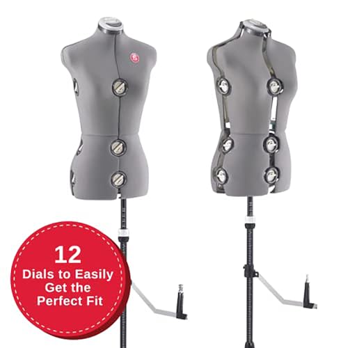 image for SINGER Female Adjustable Gray Dress Form Fits Sizes 10-18 Pinnable Man
