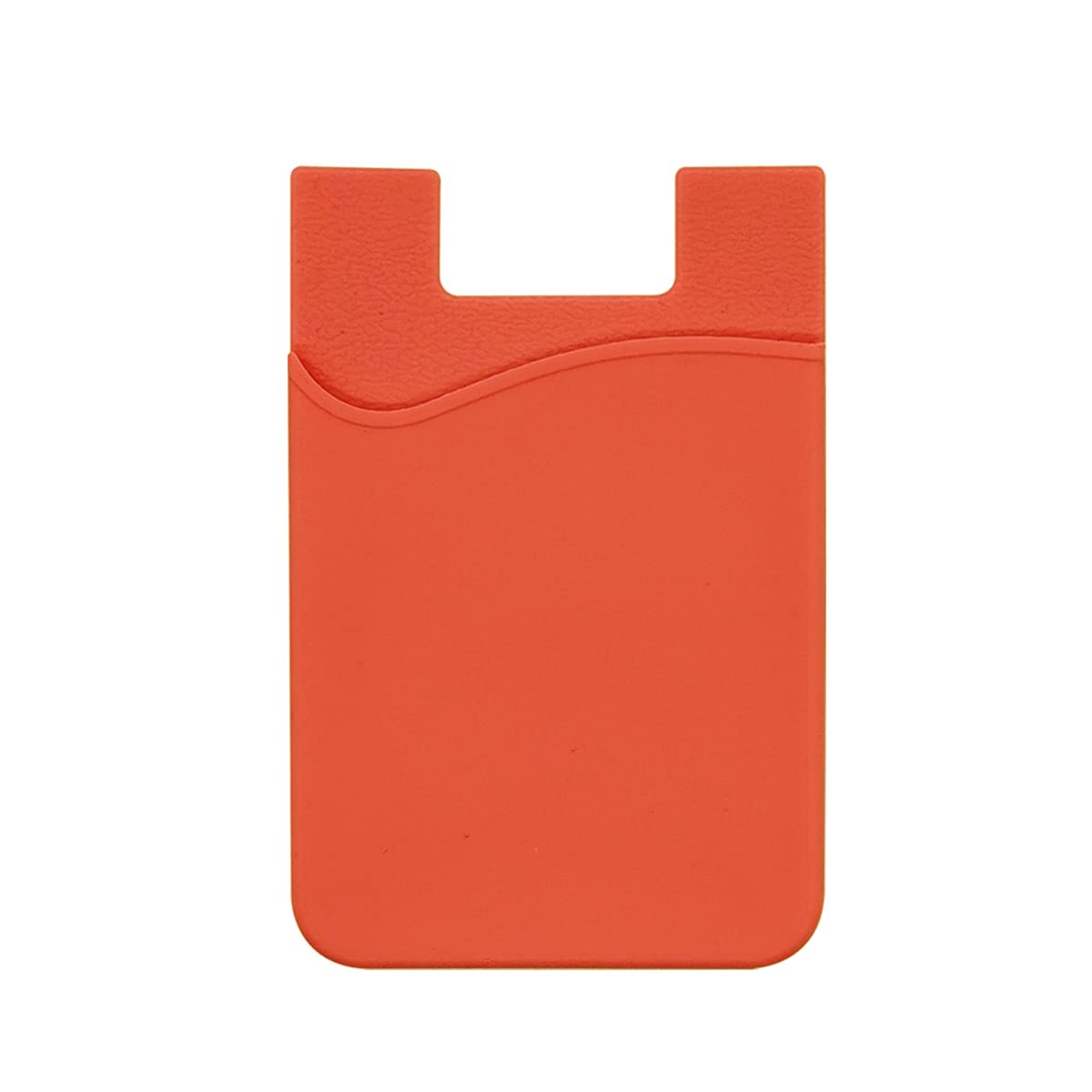 Phone Wallet, Silicone Wallet Card Holders, Adhesive Silicone Credit Card Holder Pocket Pouch with Card Sleeves for Most Smartphones - Orange