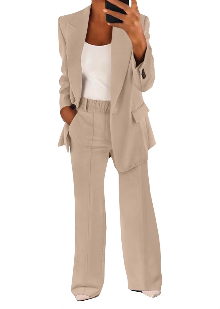 Damen Business Anzug Set 2-teilig - Elegante Blazer & Hose Für Büro