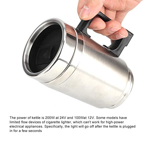 Tetera eléctrica para auto Qiilu, 12V, 350ml acero inox miniatura 3