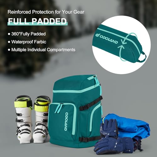 image for Odoland Ski Bag and Boot Bag Combo, Padded Ski Bags for Air Travel, Sn