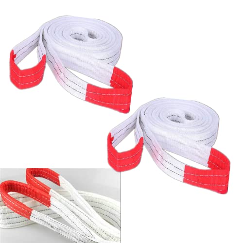 CiCixixi Correa de elevación con Correa Plana, Eslinga de elevación de Bucle de Doble Capa para 2.000 kg, Longitud: 2m, Ancho: 5cm (Pack 2 uds)