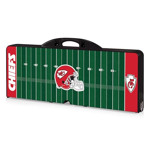 Image of PICNIC TIME NFL Picnic Table Portable Folding Table with Seats and Umbrella