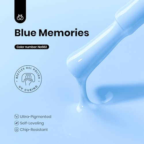 Image of beetles Gel Polish Light Blue Gel Nail Polish Hema Free Soak Off Uv LED Nail Lamp 15ml DIY Home Manicure Salon Gifts for Women Girls Blue Memories