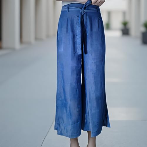 Women's High Waisted Work Summer Loose Wide Leg Pants4