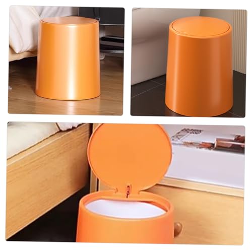 Caneca de basura rectangular de plástico naranja miniatura 7