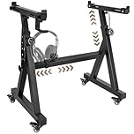 OUUTMEE Support de Clavier Piano en Forme de Z, Support pour Piano Numérique Réglable en Hauteur et Largeur avec 4 Roues, Convient aux Claviers Électrique à 54-88 Touches (Noir)