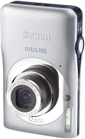 Canon IXUS 105 Digital Camera - Silver (12.1 MP, 4x Optical Zoom) 2.7 Inch PureColor LCD