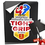 Strong Self-Stick Adhesive Magnetic Sheets 5 Pcs (8x10/20x25cm) – Magnetic Paper for Photo, Magnet Stickers, Labels, Science Education Magnets, Teacher Must Have, Whiteboards, Office