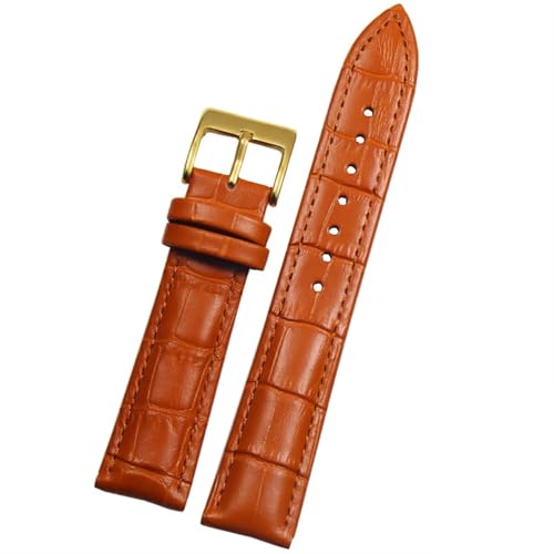 BQKTCBUAX Correas de reloj de cuero genuino 18mm 20mm 22mm 24mm correa de reloj pulsera de acero con hebilla(Light brown gold,20mm)
