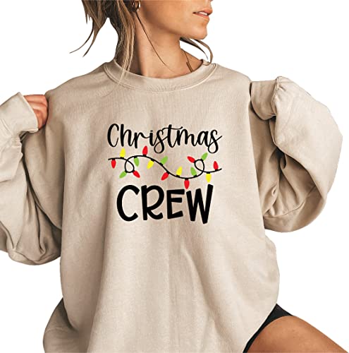 Christmas Crew 2025 Sweatshirt, Xmas outfit, holiday Light outfit, Christmas Crew Family Matching Sweat, Merry Christmas outfit Sand