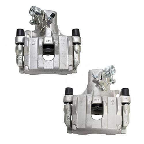 Image of TRQ Rear Brake Caliper Set Zinc Coated Brackets Hardware Compatible with 2012-2018 Ford Focus