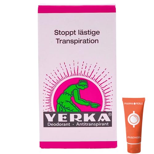 YERKA Deodorant Antitranspirant 1x 50 ml I Schutz bei starkem Schwitzen I Duftneutrales Deo ohne Alkohol & Konservierungsstoffe I Für Achseln Hände & Füße I Spar-Set plus Pharma Perle give-away