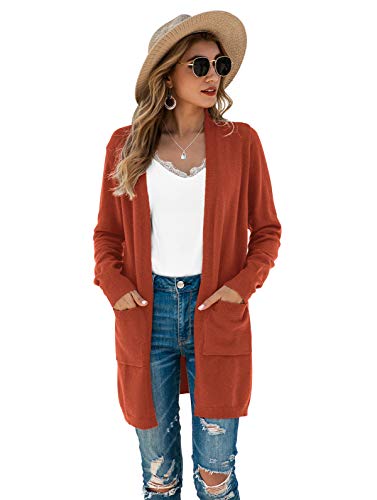 Image of TASAMO Cardigan Sweaters for Women Long Sleeve Open Front Casual Knit Fall Coat Oversized Soft Outwear with Pockets