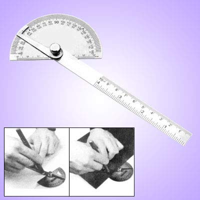 Herramienta medidora de acero ajustable 180° y regla 10 cm miniatura 1