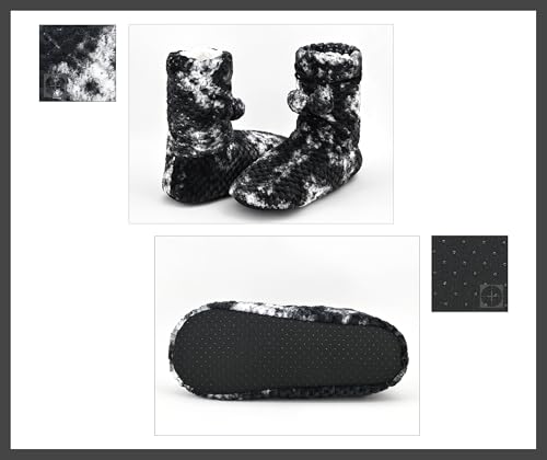 Image of DICUIRD Womens Thick & Warm Slipper Socks with Grippers - Christmas House Slippers