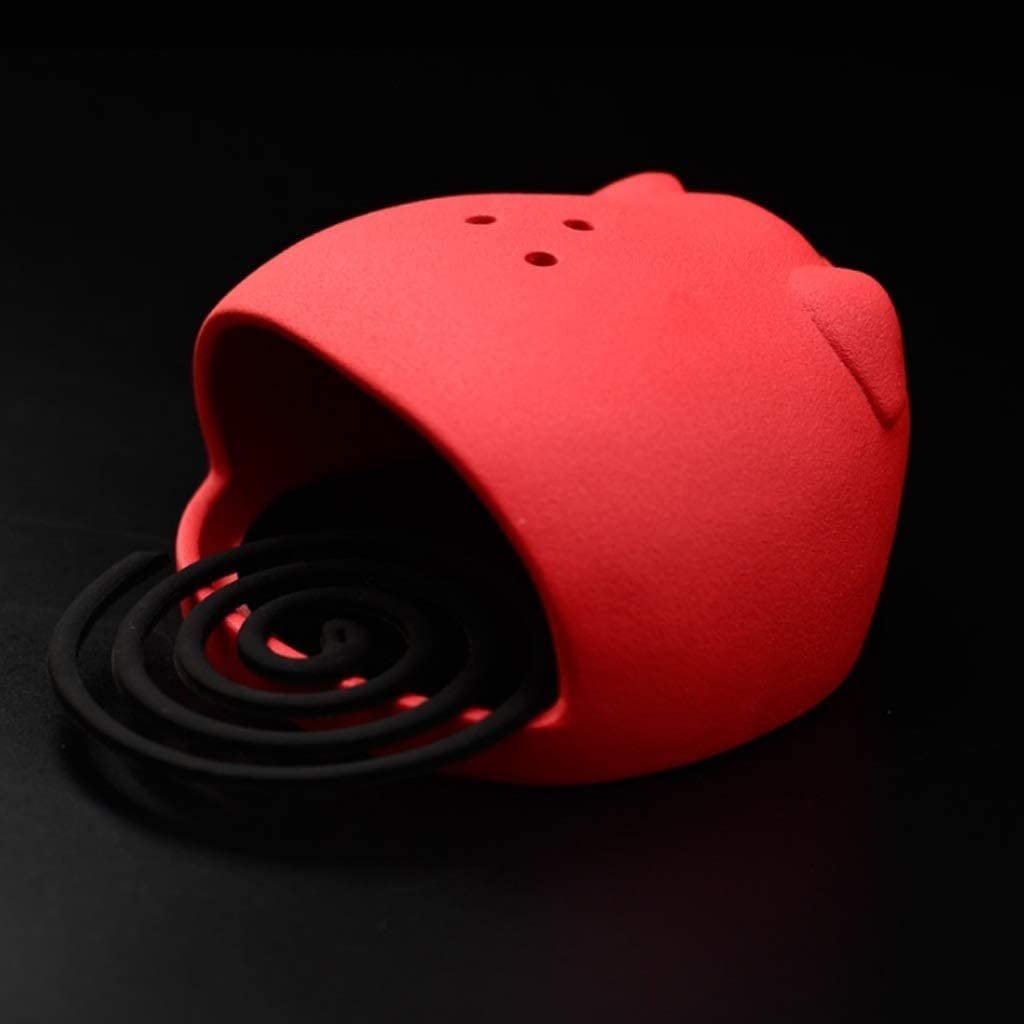 Palnik Na Kadzidełka Piggy Incense Burner Ceramiczny Piec Przeciwpożarowy Indoor Censer Ornaments Home Office Decoration Pokoju Medytacyjnego Salonu(Rot)