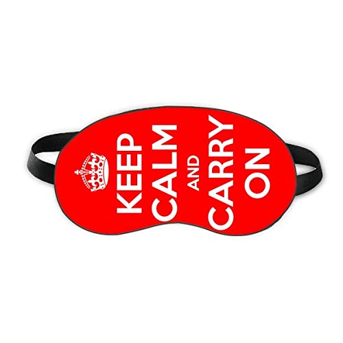 Quote Keep Calm And Carry On Red Sleep Eye Pillow Night Blindfold Shade Cover