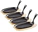 Tornwald-Schmiede Servierpfännchen: 4 Profi-Servierpfannen, Gusseisen, mit Untersetzer, 24x14x2,2 cm, 820g (Servierpfännchen Gusseisen)