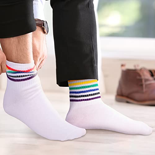 Bencailor 6 Pairs Rainbow Gay Pride Cotton Novelty Socks Colorful LGBT Striped Socks for Women Men Lesbian Gay Gifts4