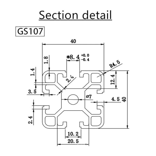 Profilé en aluminium 4040 de haute précision pour châssis CNC rigide de 400mm