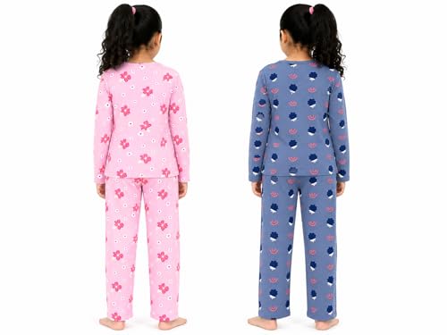 Image of NammaBaby Girl's Cotton Graphic Print Night Suit and Payjama Set - Multipack