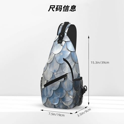 Bolsa de pecho de escamas plateadas elegante con diseño cruzado 4