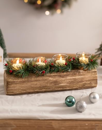 Kerzenständer Weihnachten Holz für Weihnachtsdeko Innen: Romadedi...
