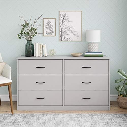 Mainstays 6-Drawer Dresser in Dove Gray