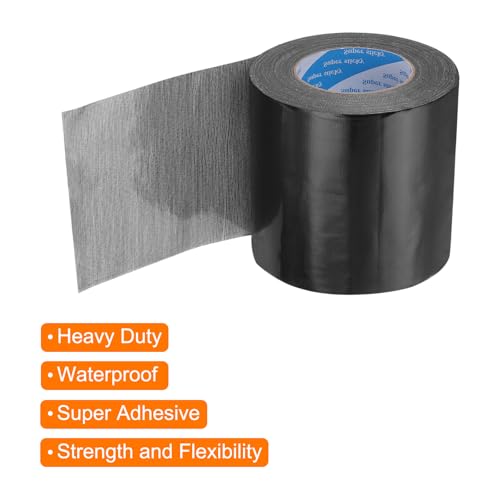 Image of uxcell Heavy Duty Duct Tape, 4 Inch x 55 Yard Waterproof Flexible Hand Tear Strong Adhesive Duct Tapes for Crafts DIY, Fixing, Repairs, Black