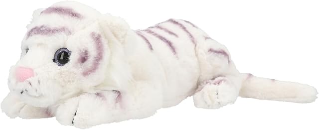 Depesche 12521 TOPModel Fantasy Tiger - pluszowy tygrys z białym futrem i błyszczącymi oczami, ok. 40 cm duży pluszowy zwierzak do pokochania