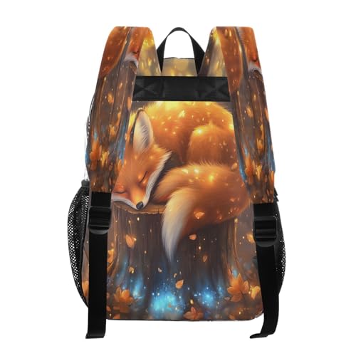 Fox Sleeping Lovely Clear Backpack Heavy Duty See Through Transparent PVC BookBag for Kids Boy Girl School Work3